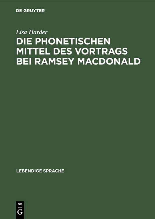 Produktbild: Die phonetischen Mittel des Vortrags bei Ramsey MacDonald
