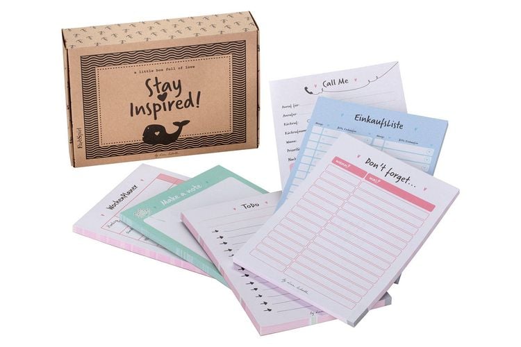 Produktbild: 6 Bl&ouml;cke inkl. Wochenplaner, Einkaufsliste, To Do Block/Liste, Notizblock, Kalender Notizblock, R&uuml;ckruf Notiz, 50 Seiten pro Block, DIN A6, Hochwertige Papierqualit&auml;t.
