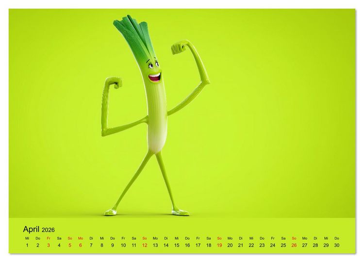 Produktbild: Esse ich nicht! Der freche Kinderkalender mit Obst & Gem&uuml;se (hochwertiger Premium Wandkalender 2026 DIN A2 quer), Kunstdruck in Hochglanz