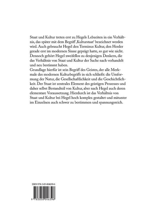 Produktbild: Staat und Kultur bei Hegel