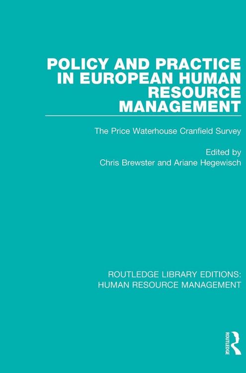 Produktbild: Policy and Practice in European Human Resource Management