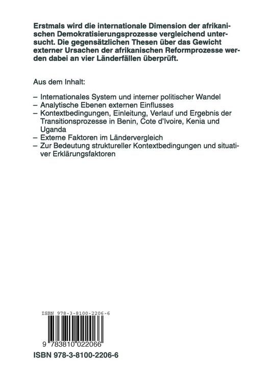 Produktbild: Externe Faktoren im Demokratisierungsproze&szlig;