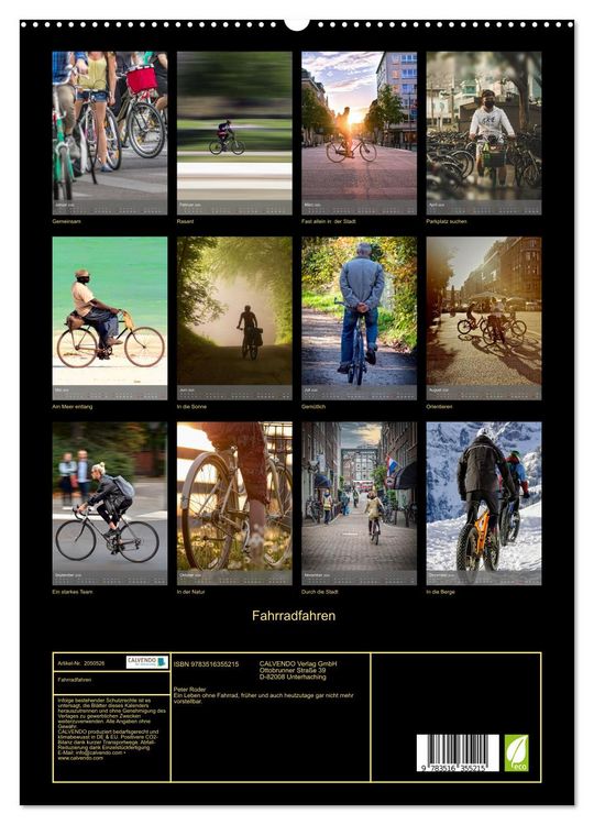 Produktbild: Fahrradfahren (hochwertiger Premium Wandkalender 2026 DIN A2 hoch), Kunstdruck in Hochglanz