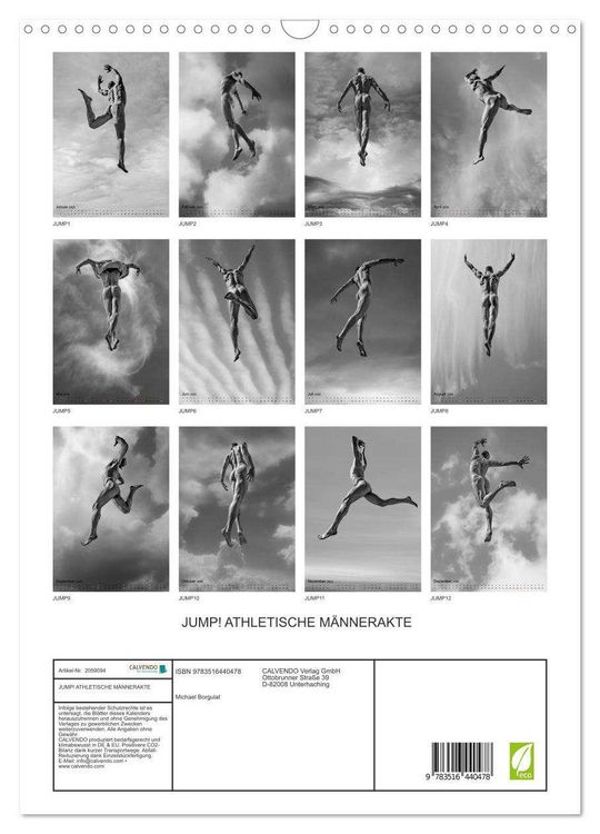 Produktbild: JUMP! ATHLETISCHE M&Auml;NNERAKTE (Wandkalender 2026 DIN A3 hoch), CALVENDO Monatskalender
