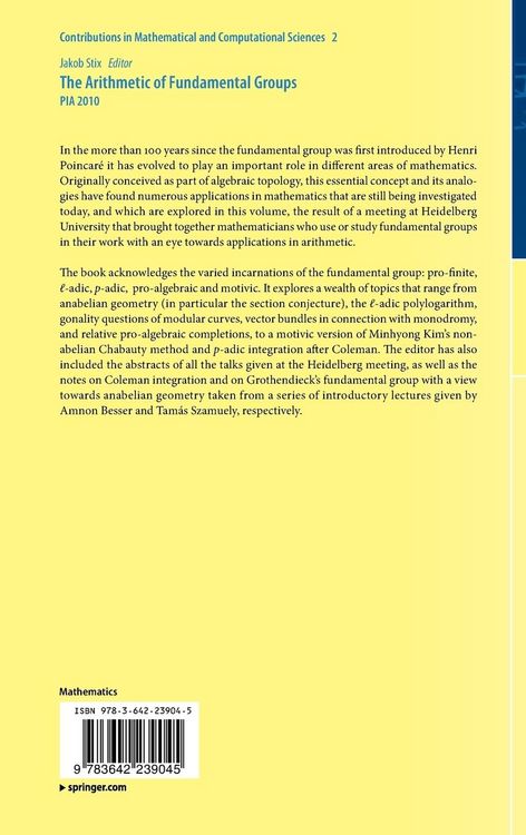Produktbild: The Arithmetic of Fundamental Groups