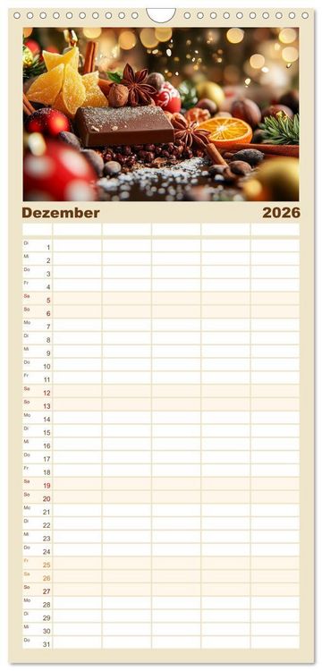 Produktbild: Familienplaner 2026 - Sch&auml;tze der Confiserie Kunst mit 5 Spalten (Wandkalender, 21 x 45 cm) CALVENDO