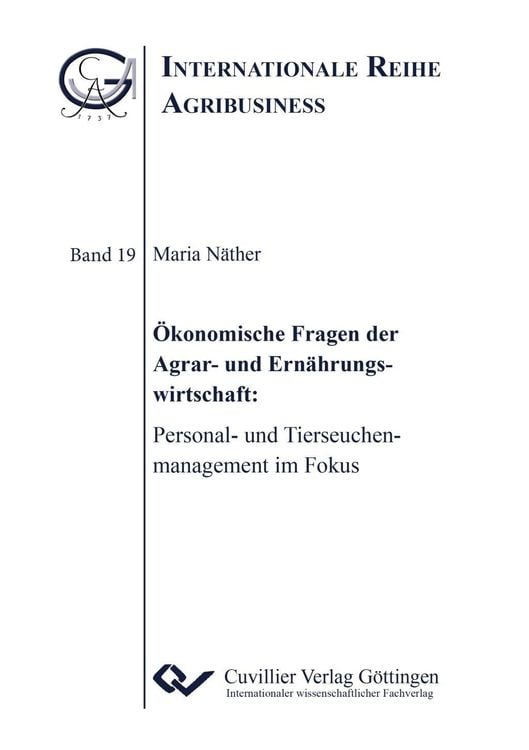 Produktbild: Ökonomische Fragen der Agrar- und Ernährungswirtschaft