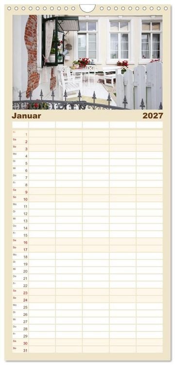 Produktbild: Familienplaner 2027 - Borkum - Momente einer Reise mit 5 Spalten (Wandkalender, 21 x 45 cm) CALVENDO