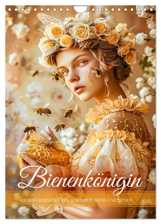 Produktbild: Bienenk&ouml;nigin - Goldene Harmonie von Sch&ouml;nheit, Honig und Bienen (Wandkalender 2026 DIN A4 hoch), CALVENDO Monatskalender