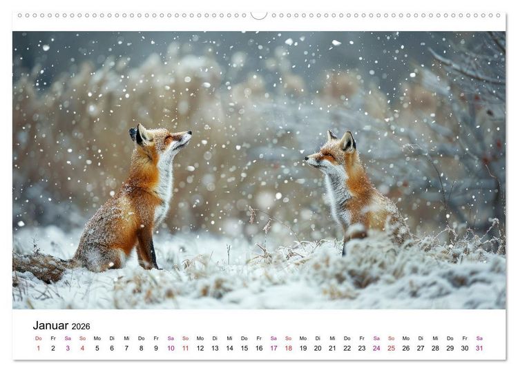 Produktbild: Fuchs - sch&ouml;ne Momente (Wandkalender 2026 DIN A2 quer), CALVENDO Monatskalender