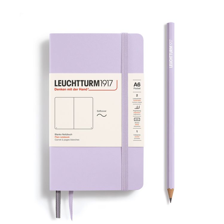 Produktbild: LEUCHTTURM1917 Notizbuch Pocket (A6), Softcover, 123 nummerierte Seiten, Lilac, Blanko