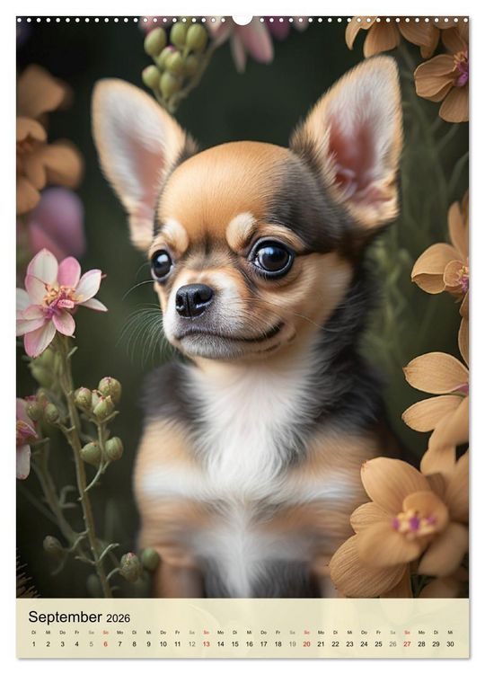 Produktbild: Kleine Hunde. S&uuml;&szlig; und niedlich. Die beliebtesten Hunderassen (Wandkalender 2026 DIN A2 hoch), CALVENDO Monatskalender