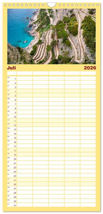 Produktbild: Familienplaner 2026 - Amalfik&uuml;ste und Capri mit 5 Spalten (Wandkalender, 21 x 45 cm) CALVENDO