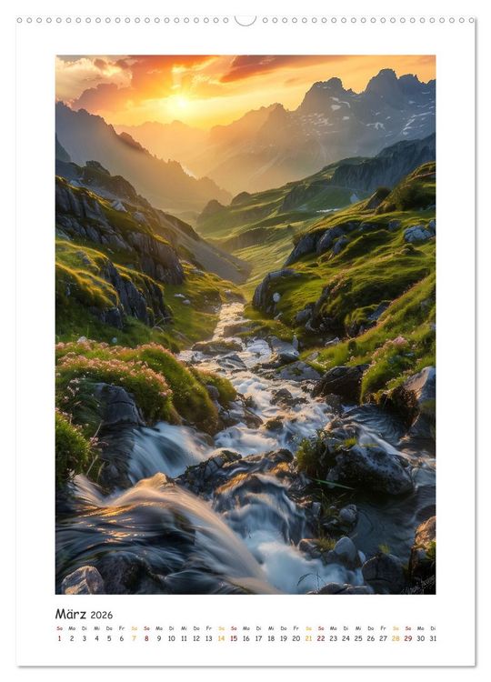 Produktbild: Die Harmonie der Elemente - Die verborgenen Geheimnisse der Wasserf&auml;lle (Wandkalender 2026 DIN A2 hoch), CALVENDO Monatskalender