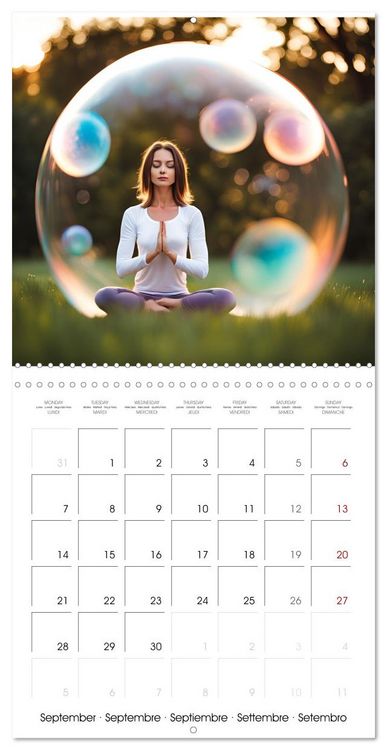 Produktbild: Soap bubble yoga dreams - AI Yoga journeys (Wall Calendar 2026 12 &times; 12 Inch) CALVENDO 12 Month Wall Calendar
