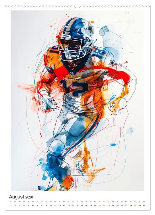 Produktbild: American Football - tolle Momente (hochwertiger Premium Wandkalender 2026 DIN A2 hoch), Kunstdruck in Hochglanz