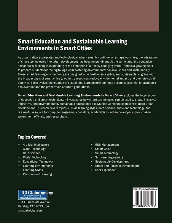 Produktbild: Smart Education and Sustainable Learning Environments in Smart Cities