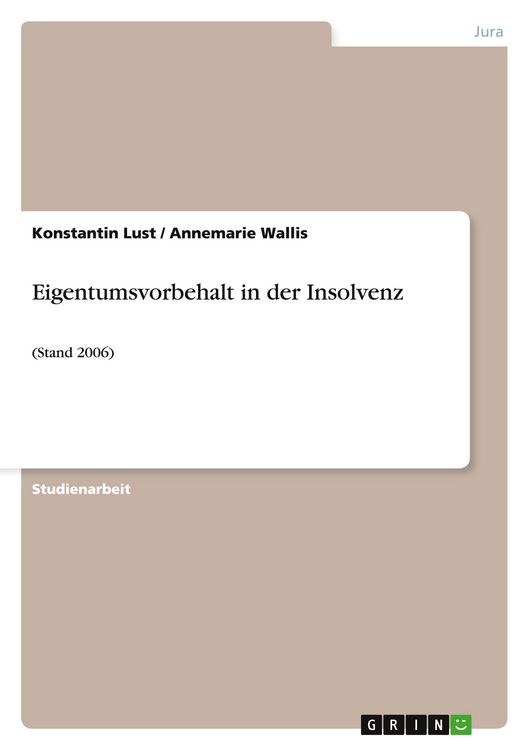 Produktbild: Eigentumsvorbehalt in der Insolvenz