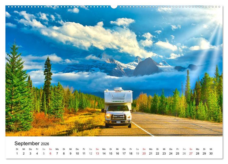 Produktbild: KANADA Mit dem Camper quer durch die Rockies (Wandkalender 2026 DIN A2 quer), CALVENDO Monatskalender