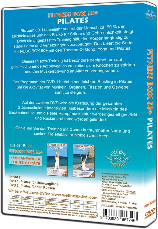 Produktbild: Fitness Box 50+ Pilates - Die besten Anf&auml;nger-&Uuml;bungen ohne Ger&auml;te [2 DVDs]