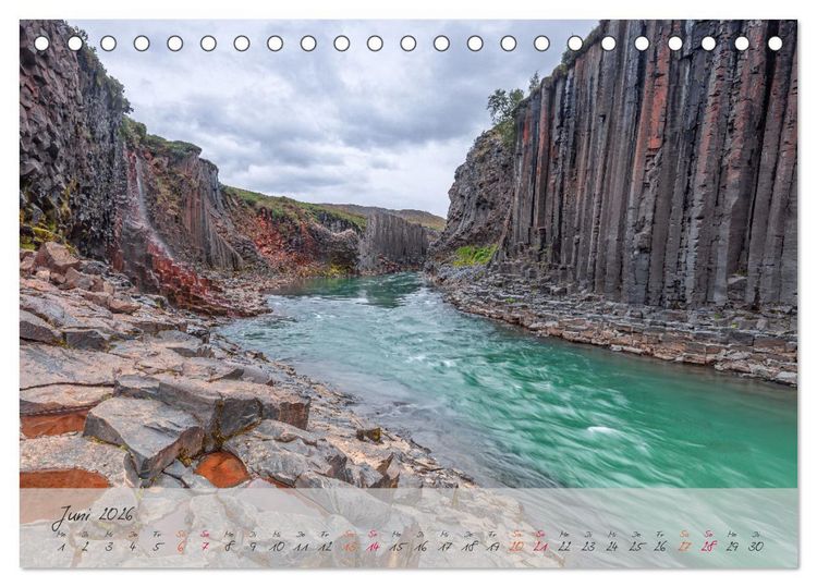 Produktbild: Naturwunder in Island (Tischkalender 2026 DIN A5 quer), CALVENDO Monatskalender