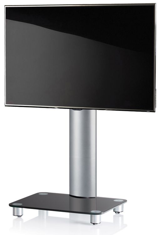 Produktbild: TV Standfu&szlig; Glas Fernseh Rollen St&auml;nder Fu&szlig; Tosal