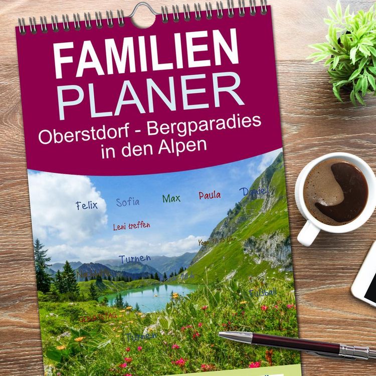 Produktbild: Familienplaner 2026 - Oberstdorf - Bergparadies in den Alpen mit 5 Spalten (Wandkalender, 21 x 45 cm) CALVENDO