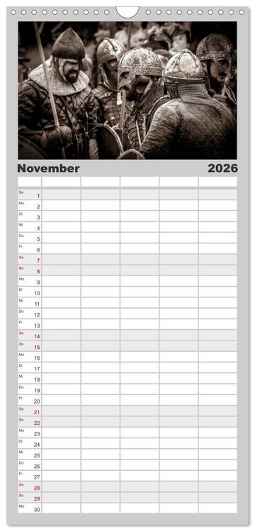 Produktbild: Familienplaner 2026 - Wikinger und Krieger mit 5 Spalten (Wandkalender, 21 x 45 cm) CALVENDO