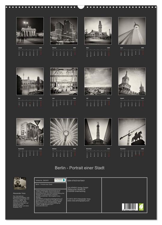Produktbild: Berlin - Portrait einer Stadt (Wandkalender 2026 DIN A2 hoch), CALVENDO Monatskalender