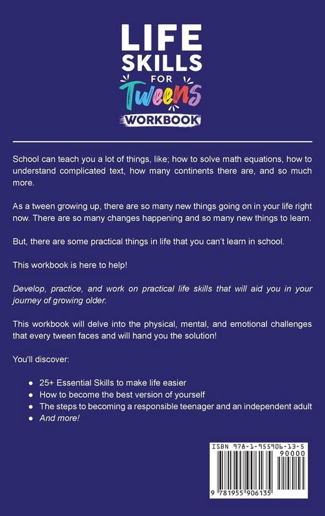 Produktbild: Life Skills for Tweens Workbook - How to Cook, Clean, Solve Problems, and Develop Self-Esteem, Confidence, and More | Essential Life Skills Every Pre-Teen Needs but Doesn't Learn in School