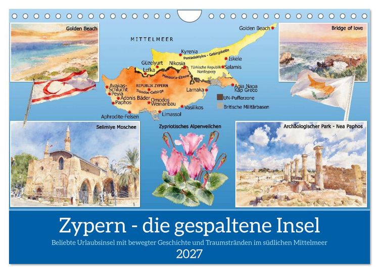 Produktbild: Zypern - die gespaltene Insel (Wandkalender 2027 DIN A4 quer), CALVENDO Monatskalender