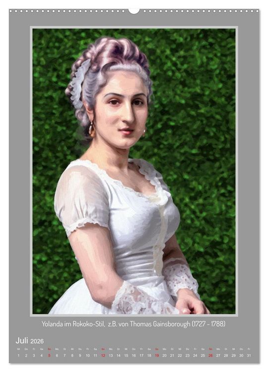 Produktbild: Yolanda in der Kunstgalerie (Wandkalender 2026 DIN A2 hoch), CALVENDO Monatskalender