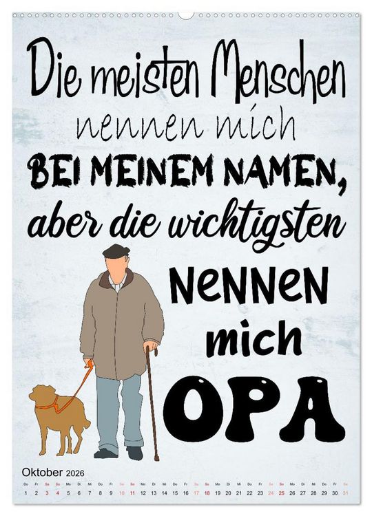 Produktbild: Opa ist der Coolste (hochwertiger Premium Wandkalender 2026 DIN A2 hoch), Kunstdruck in Hochglanz