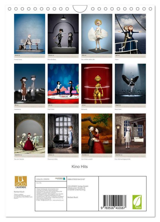 Produktbild: Kino Hits (Wandkalender 2026 DIN A4 hoch), CALVENDO Monatskalender