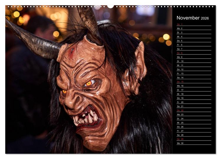 Produktbild: Krampus Kalender 2026 (Wandkalender 2026 DIN A2 quer), CALVENDO Monatskalender