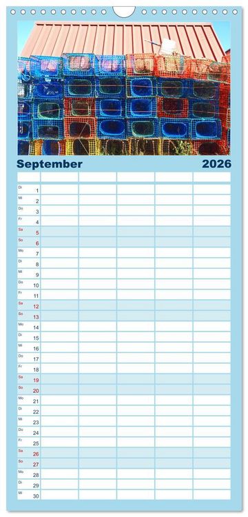 Produktbild: Familienplaner 2026 - Fischkunst und Fischergl&uuml;ck mit 5 Spalten (Wandkalender, 21 x 45 cm) CALVENDO