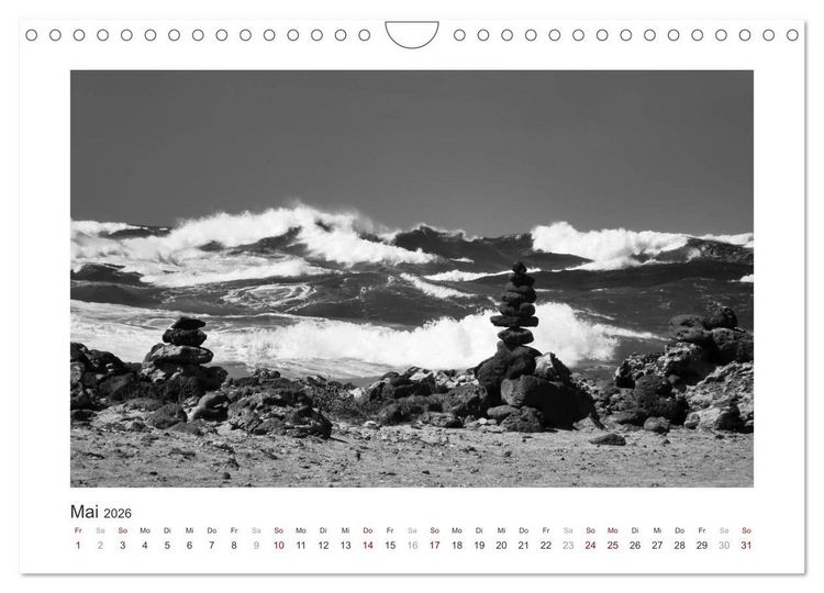 Produktbild: Monochrom Meer (Wandkalender 2026 DIN A4 quer), CALVENDO Monatskalender