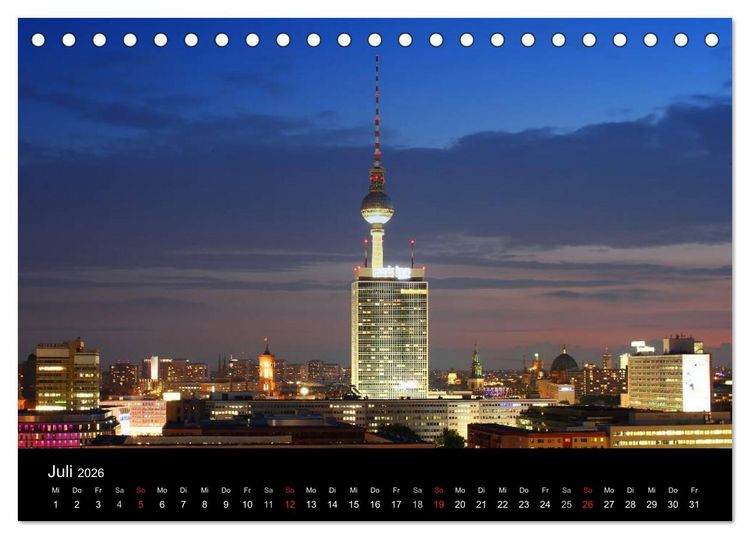 Produktbild: BERLIN ZUR BLAUEN STUNDE (Tischkalender 2026 DIN A5 quer), CALVENDO Monatskalender