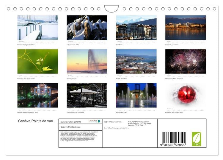 Produktbild: Gen&egrave;ve Points de vue (Calendrier mural 2026 DIN A4 vertical), CALVENDO calendrier mensuel