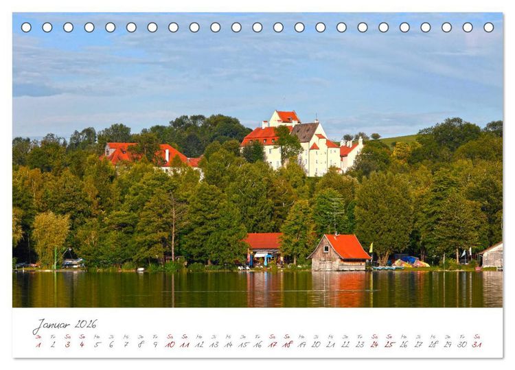 Produktbild: Das F&uuml;nf-Seen-Land Oberbayern (Tischkalender 2026 DIN A5 quer), CALVENDO Monatskalender