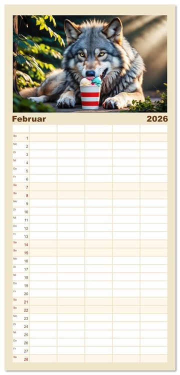 Produktbild: Familienplaner 2026 - Mahlzeit... Wie wir Sie selten sehen! mit 5 Spalten (Wandkalender, 21 x 45 cm) CALVENDO