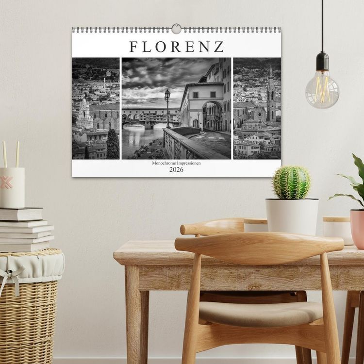 Produktbild: FLORENZ Monochrome Impressionen (Wandkalender 2026 DIN A3 quer), CALVENDO Monatskalender