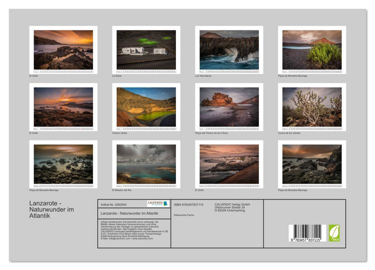 Produktbild: Lanzarote - Naturwunder im Atlantik (Wandkalender 2026 DIN A3 quer), CALVENDO Monatskalender