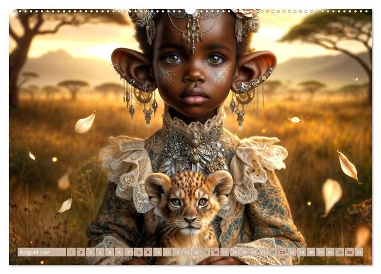 Produktbild: Elfenkinder und ihre Freunde - Magie und Natur im Einklang (Wandkalender 2026 DIN A2 quer), CALVENDO Monatskalender