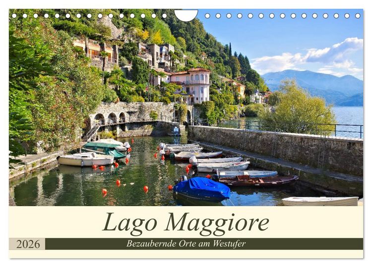 Produktbild: Lago Maggiore - Bezaubernde Orte am Westufer (Wandkalender 2026 DIN A4 quer), CALVENDO Monatskalender