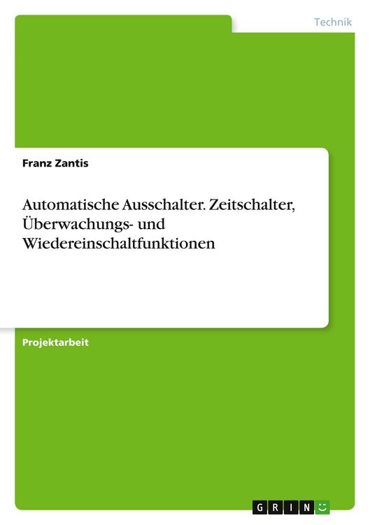 Produktbild: Automatische Ausschalter. Zeitschalter, &Uuml;berwachungs- und Wiedereinschaltfunktionen