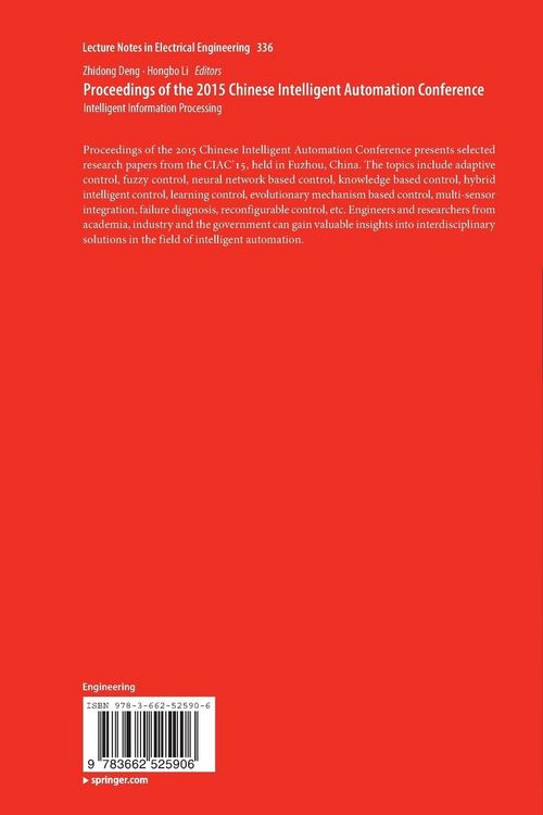 Produktbild: Proceedings of the 2015 Chinese Intelligent Automation Conference