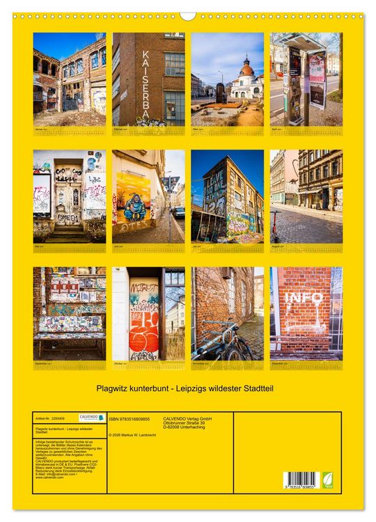 Produktbild: Plagwitz kunterbunt - Leipzigs wildester Stadtteil (Wandkalender 2027 DIN A2 hoch), CALVENDO Monatskalender