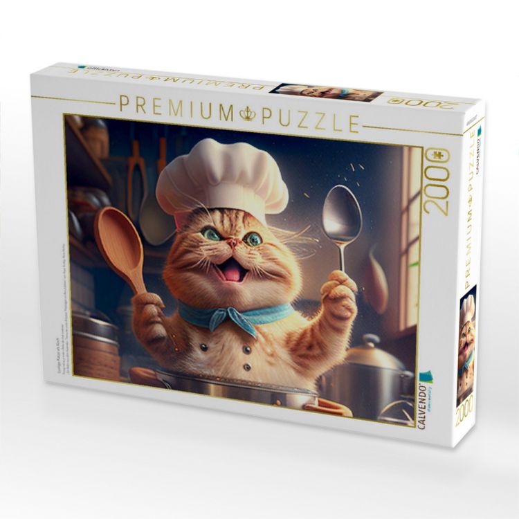 Produktbild: CALVENDO Puzzle Lustige Katze als Koch | 2000 Teile Lege-Gr&ouml;&szlig;e 90x67cm Foto-Puzzle f&uuml;r gl&uuml;ckliche Stunden