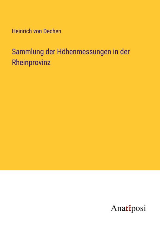 Produktbild: Sammlung der H&ouml;henmessungen in der Rheinprovinz